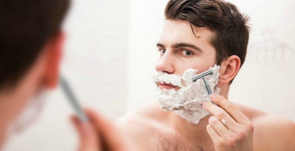 man shaving