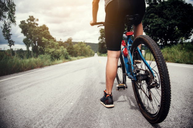 man riding a bike