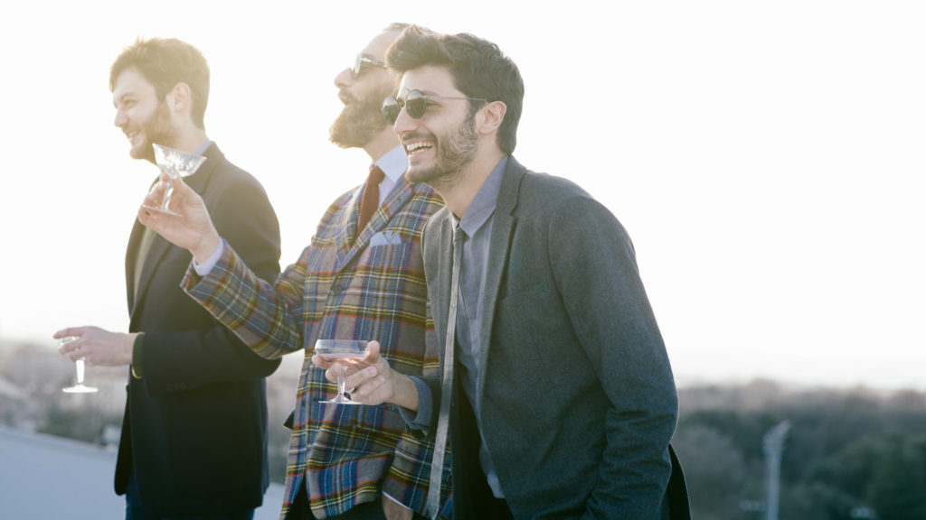 man socializing for a healthy lifesytle