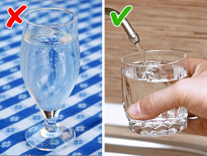 Drinking ice cold water