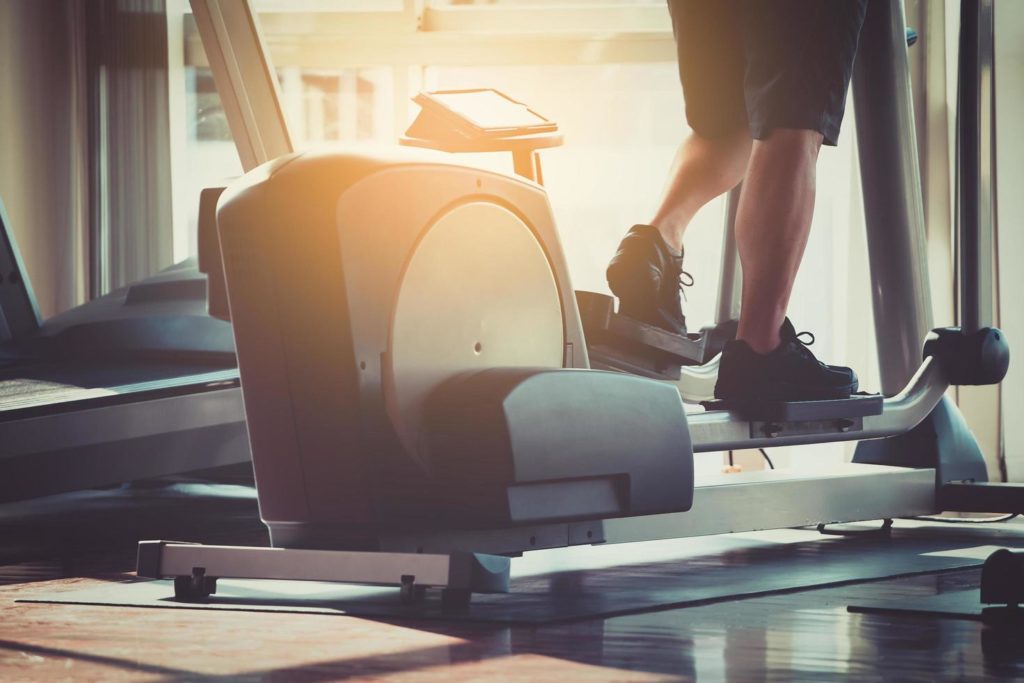 Man exercising in the gym