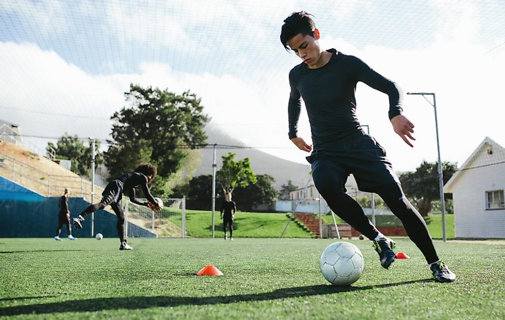 soccer player on the training field