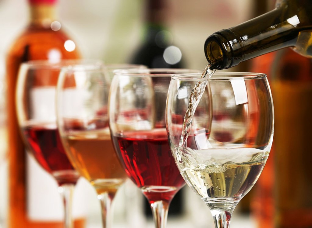 wine pouring into glasses