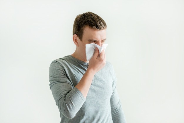 real man sneezing