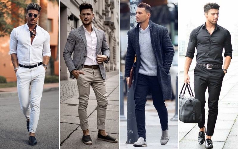men chino fashion with suitable shoes