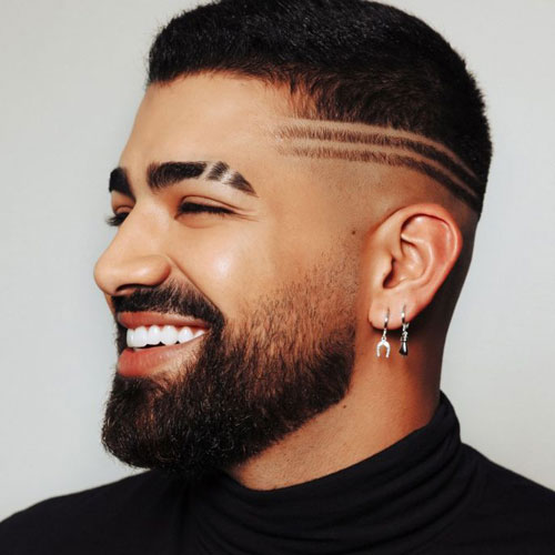Eyebrow slit trend for men