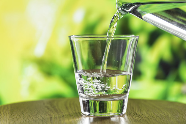 A glass of water