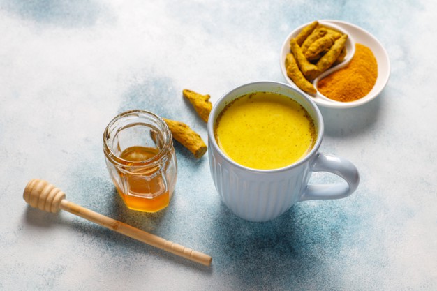 Traditional indian drink turmeric golden milk