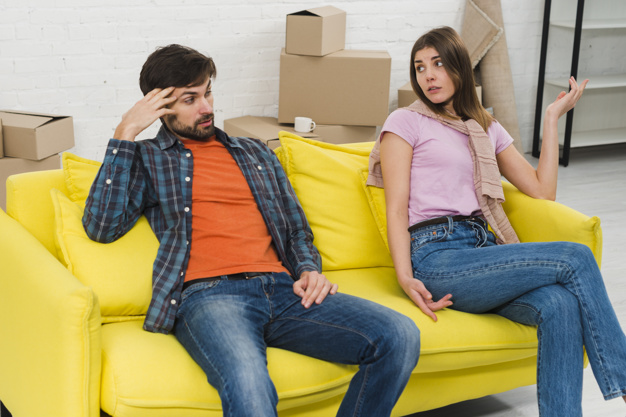 woman is stressed and anxious about the love problems between her husband