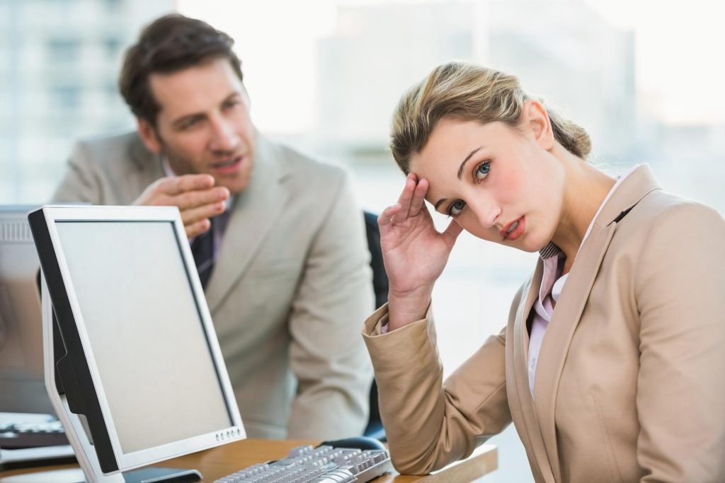 stubborn man is ignored by his co-workers; business lifestyle