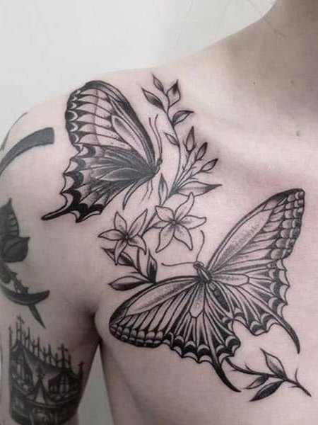 collarbone tattoos for men