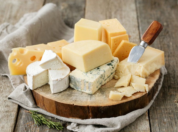 Delicious pieces of cheese