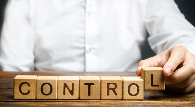 man-makes-up-word-controls-business-process-management-concept