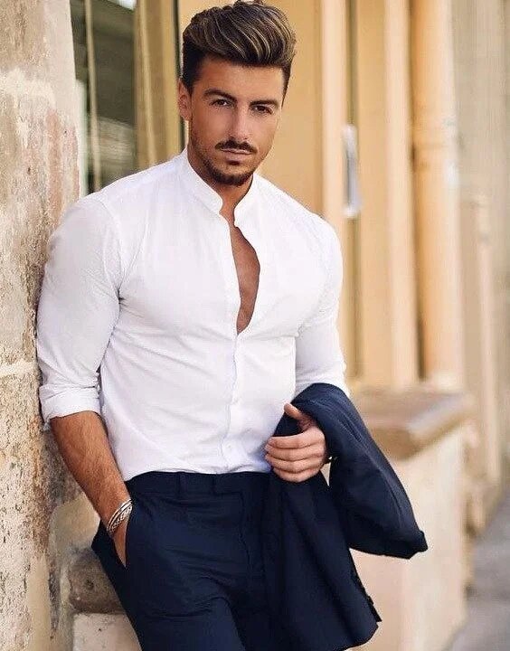 mandarin collar shirt for men
