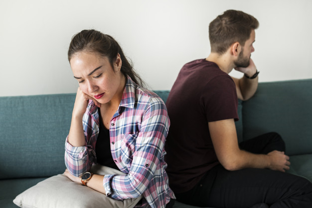 couple not talking to each other