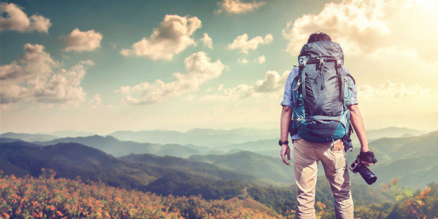 man travelling