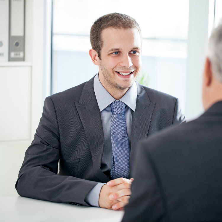 man at job interveiw, keys to a successful interview