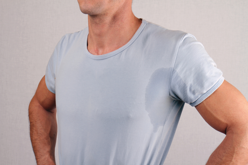 man sweating a lot