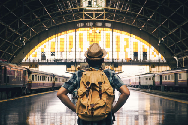 man travelling