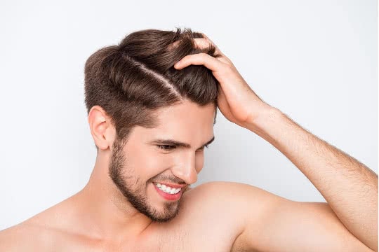 man and healthy hair