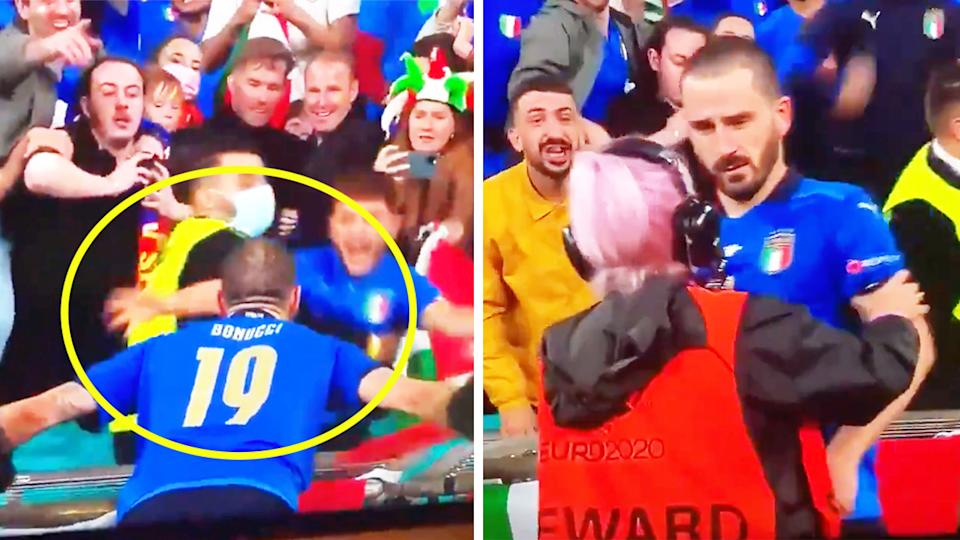 The Incredible Moment Steward Thought Leonardo Bonucci Was A Fan And Grabbed Him