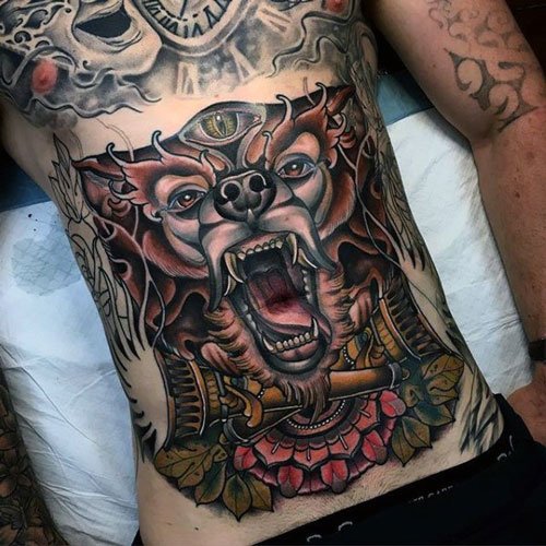 stomach tattoos for men