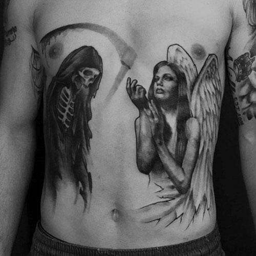 stomach tattoos for men