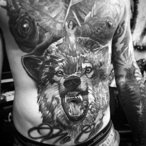stomach tattoos for men