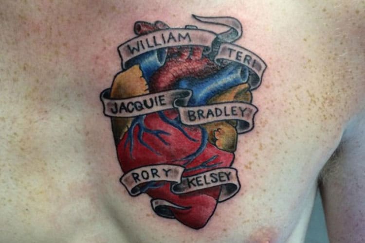 heart tattoos for men