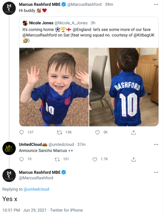 Marcus Rashford drops major hint over Manchester United’s Jadon Sancho transfer