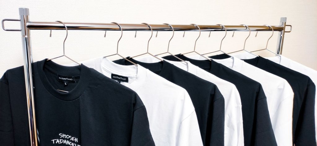 T-shirt hanging on a rack