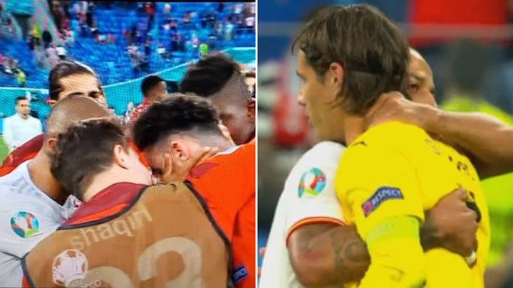 Thiago Shows His Class By Consoling 22-Year-Old Ruben Vargas & Swiss Team After Penalty Heartbreak