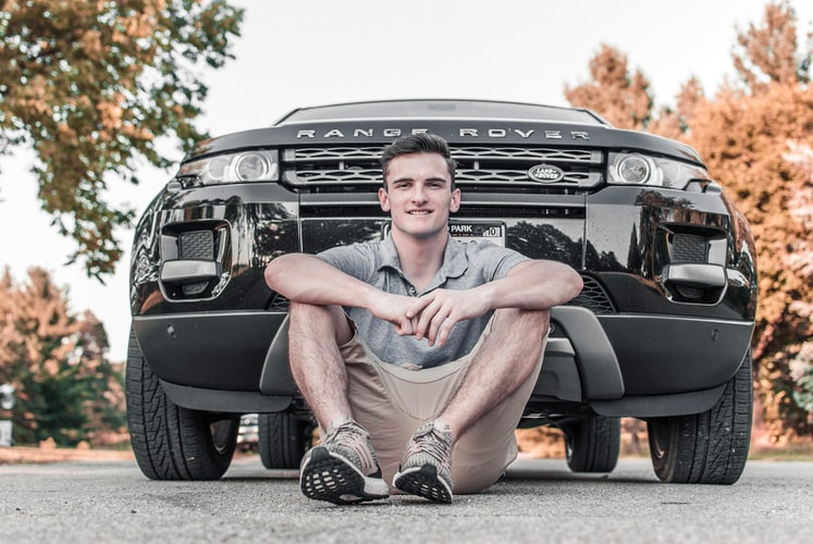man and car