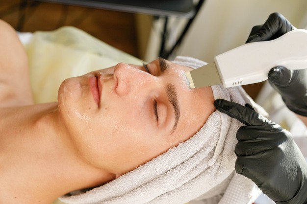  young man in a beauty salon