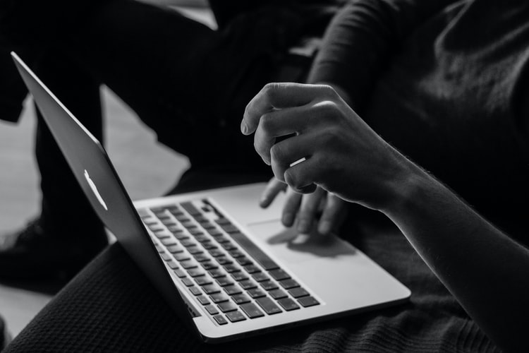 man working with a laptop