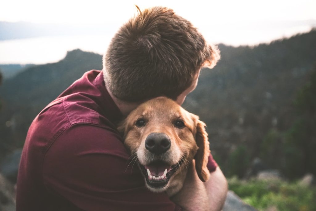 man with a dog