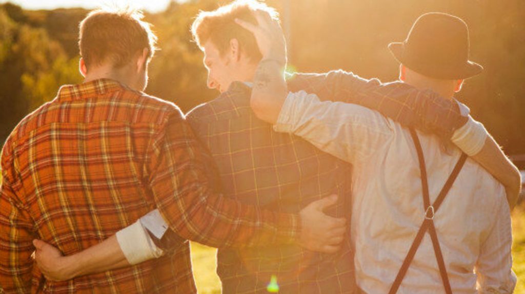Male Friends Hugging