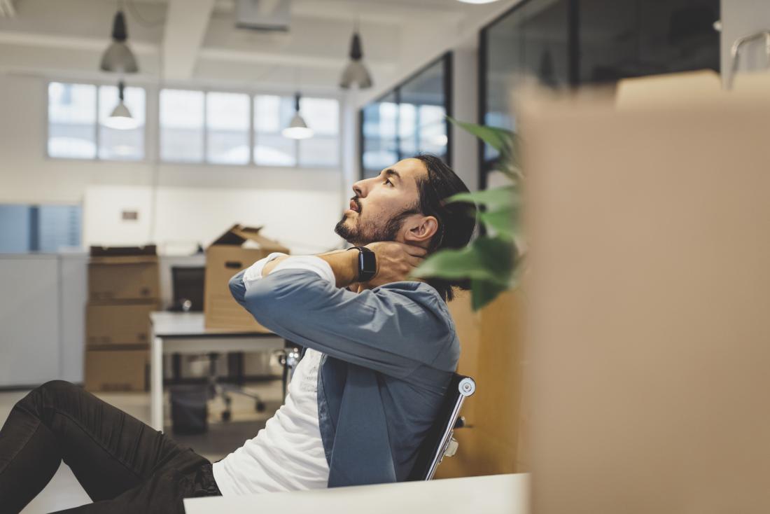 man thinking at office