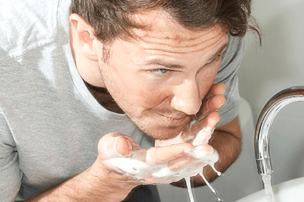 skincare steps for men; do not use soap