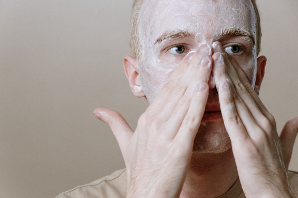 man facial care