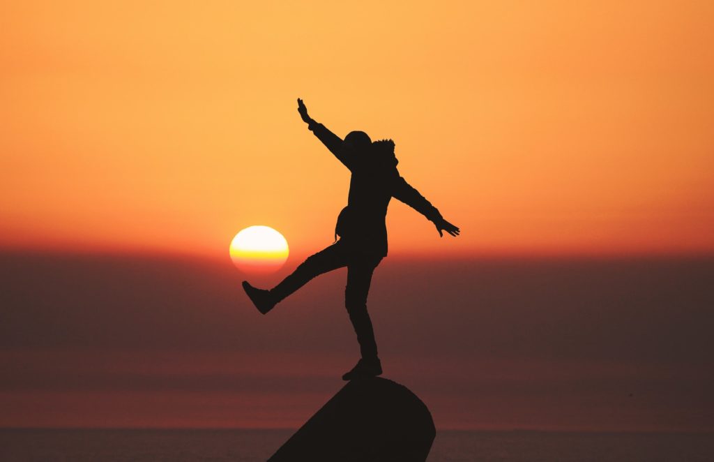 man and sunset