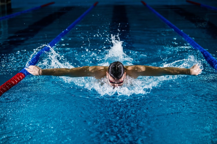 man swimming