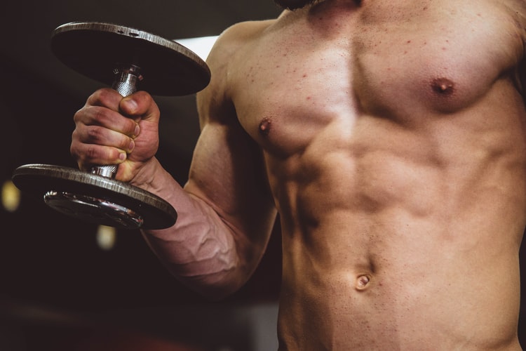 Weight lifting and man