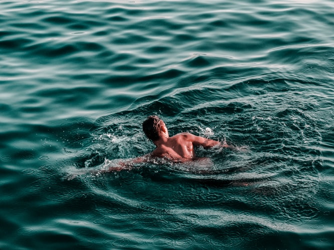 water and man