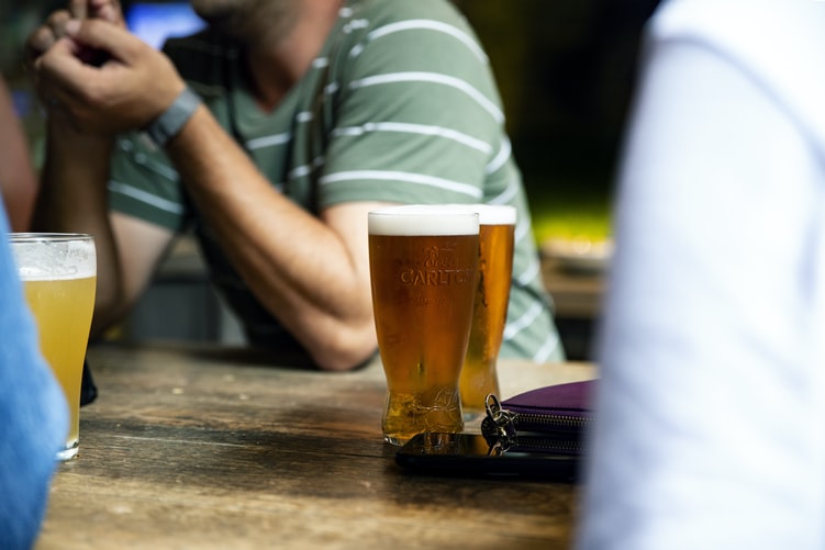 man and beer
