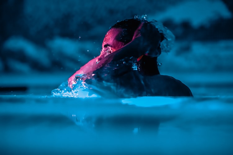 man in the swimming pool