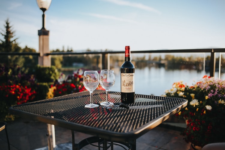 A bottle of Wine on table