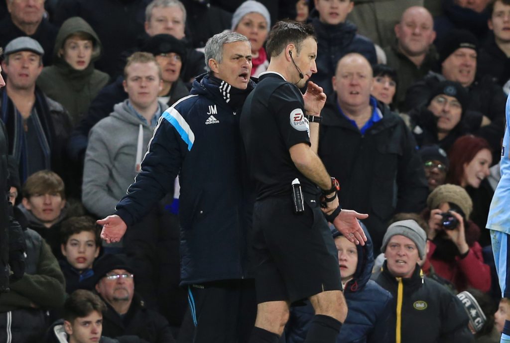 Mark Clattenburg and Jose Mourinho