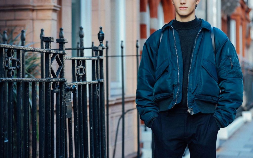 Navy Minimal MA1 Bomber Jacket