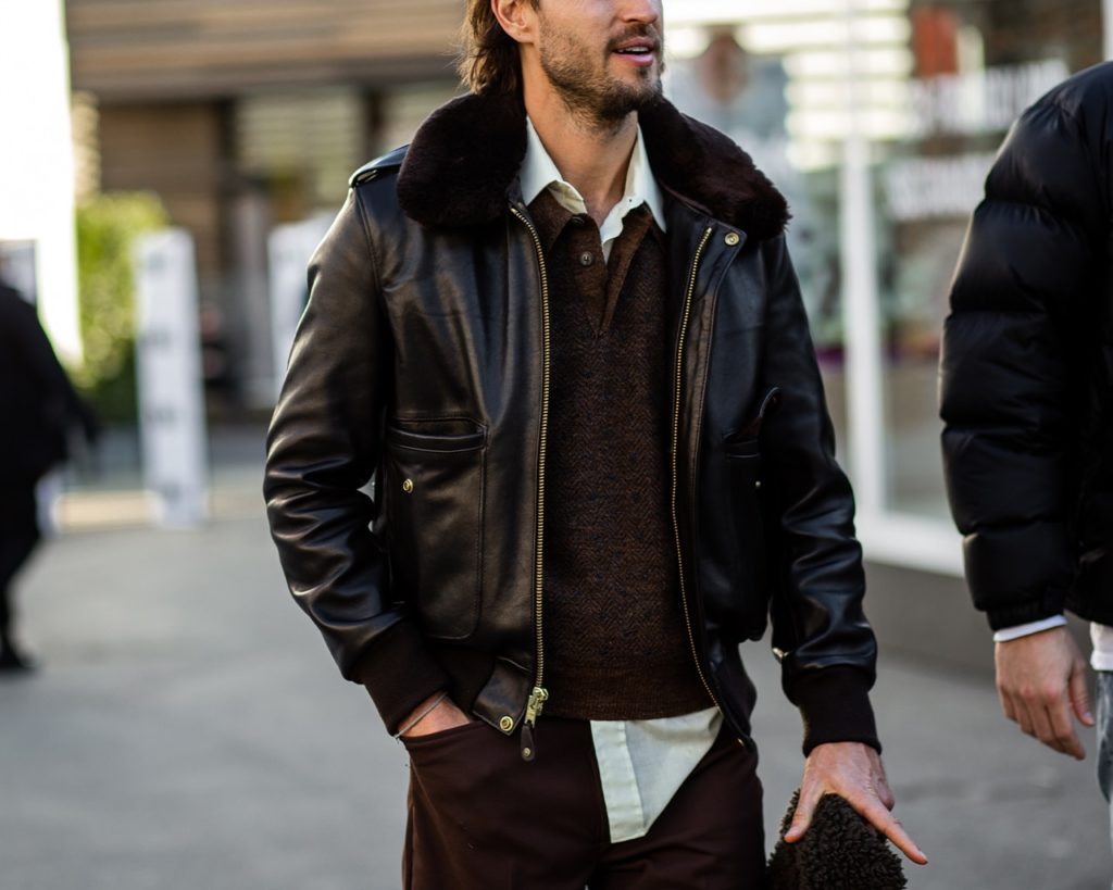 Leather Bomber Jacket